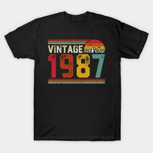 Vintage 1987 Birthday Gift Retro Style T-Shirt